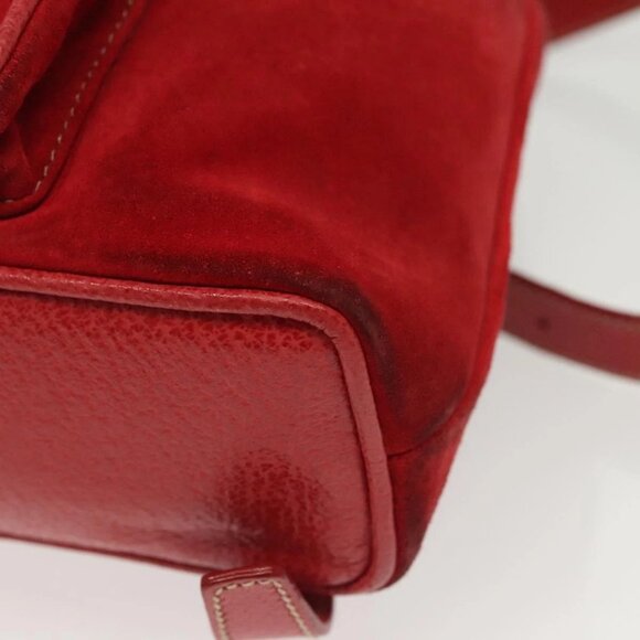 GUCCI Bamboo Backpack Suede Red Gold 003 1705 0030 Auth ep10393 - Picture 5 of 16